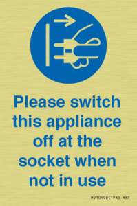 Please switch this appliance off at the socket when not in use
